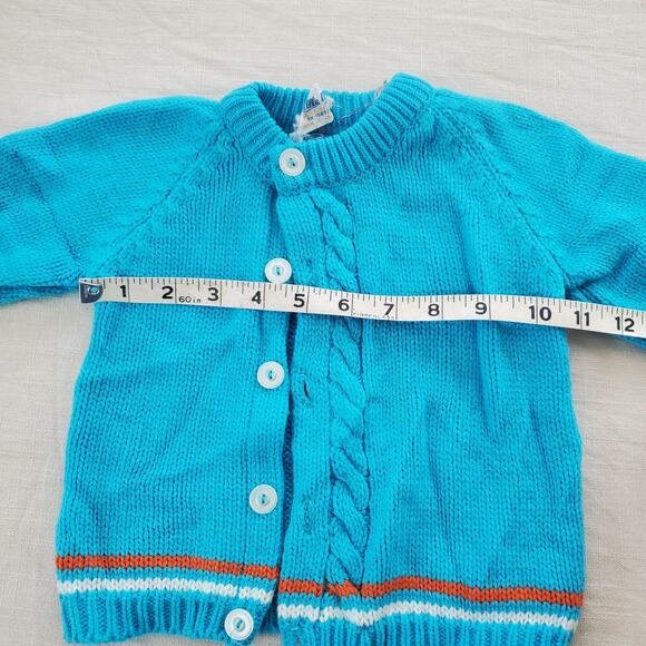 Vintage Blue Knit Cardigan 2t - Picture 4 of 5